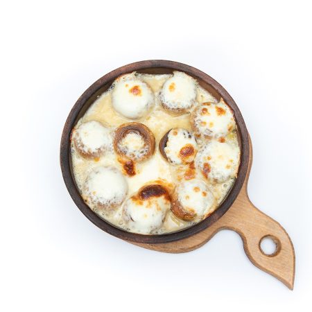 Baked mushrooms with suluguni cheese